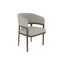 Modern Leisure Chair With Curved Armrest Wooden Frame And Upholstered Seat Design