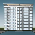 Modern Residential Building Simple Multi-storey Residence 3d model