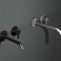 Modern Wall Mounted Faucets In Black And Silver Finishes For Bathroom Design