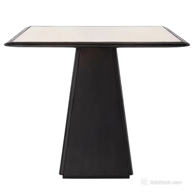 Modern Table Design With Smooth Surface And Black Tapered Legs 3d model 