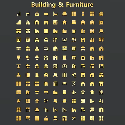 Building Icon Furniture Icon Furniture Silhouette Furniture ICON Building ICON 3d model