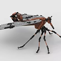 Intricate Insect Model Made With Building Blocks Featuring Wings And Legs