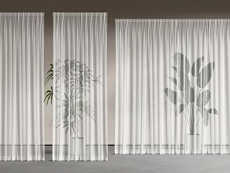 Modern Universal Curtain Bedroom 3d model