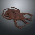 Detailed Brown Biomorphic 3D Model With Rough Texture Complex Structure And Multiple Legs 3d model