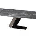 Modern Minimalist Dining Table With Marble Tabletop And Z Shaped Metal Base 3d model