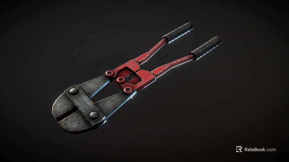 Professional Hardware Tools Pliers With Red Handles And Black Jaws 3d model 