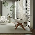 Modern Living Room Interior With White Sofa Round Glass Coffee Table And Decorative Painting