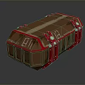 Household Storage Container With Brown Body Red Metal Latches Transparent Lid And Secure Locks