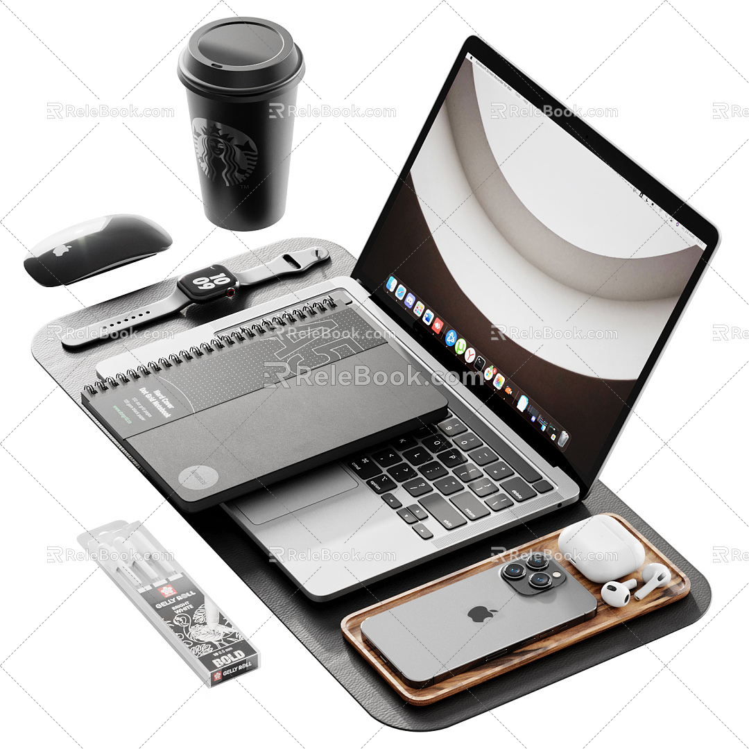 Modern Laptop Computer Phone 3d model