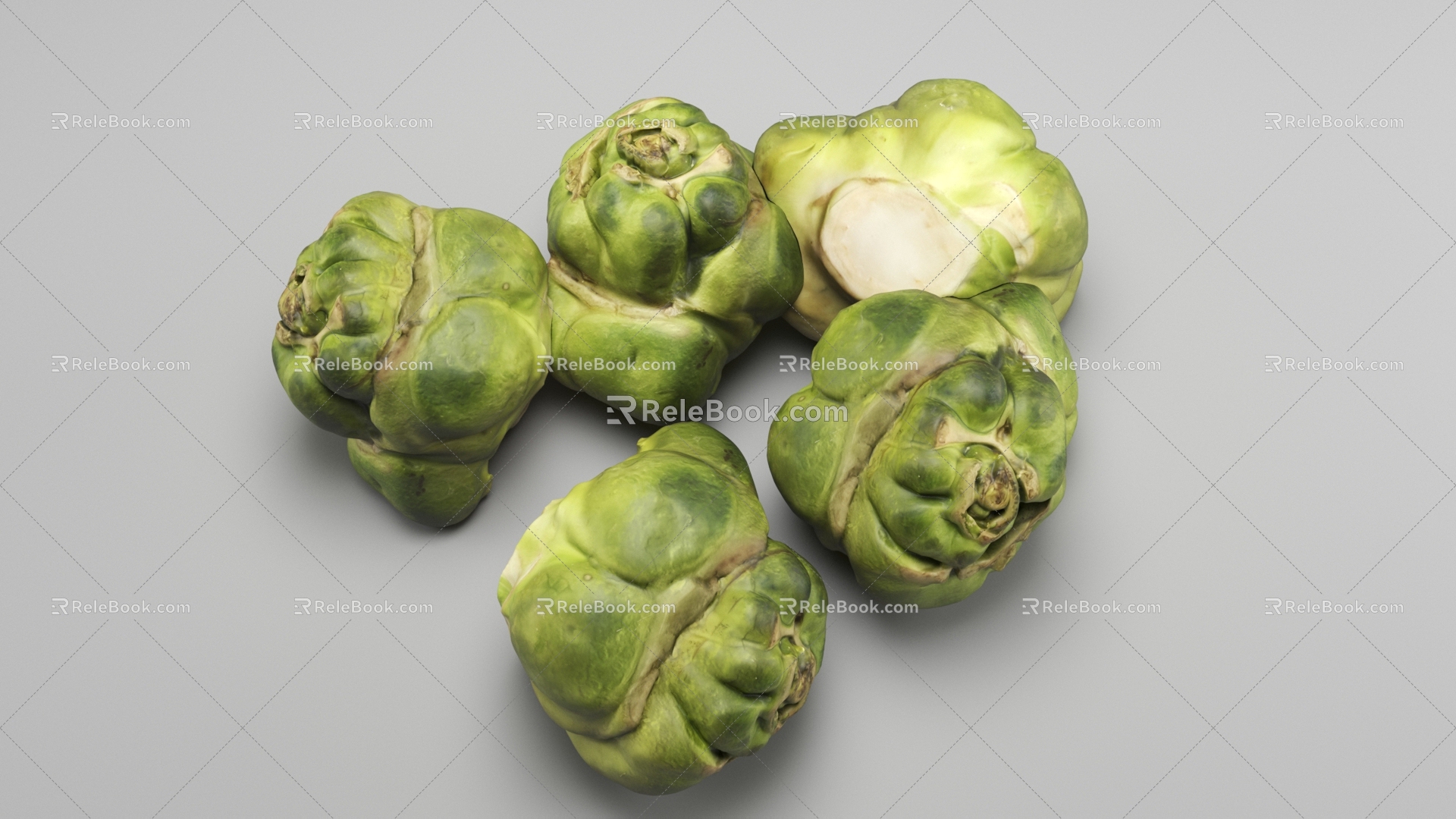 Modern vegetable mustard tuber head 3d model