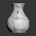 Decorative Marble Texture Vase With Handle For Modern Home Decoration 3d model