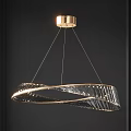 Modern Spiral Crystal Chandelier With Transparent Crystal And Golden Frame Design