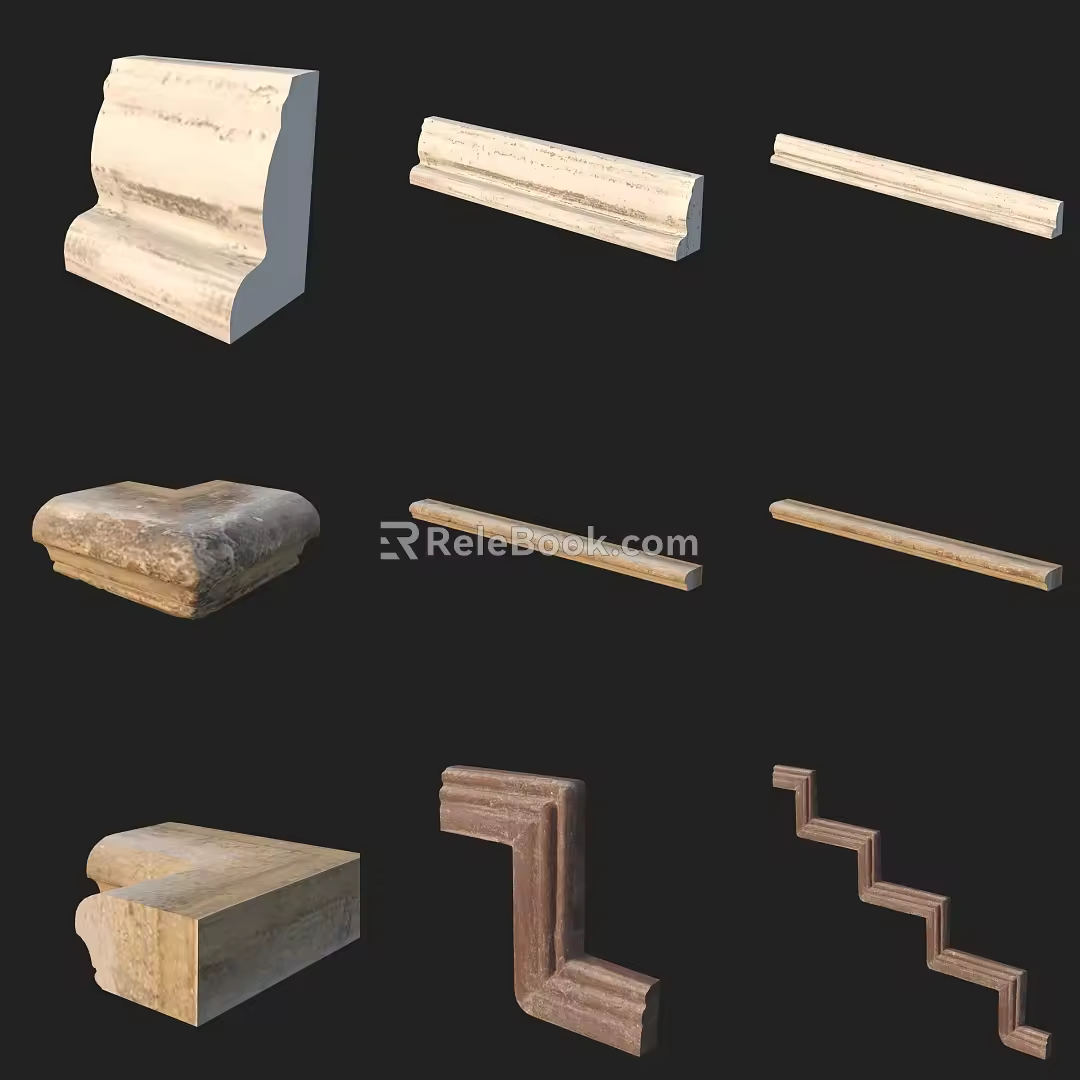 Building component plaster line skirting line 3d model