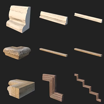 Building component plaster line skirting line 3d model