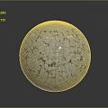 Artistic Decorative Mosaic Sphere With White Fragmented Tiles And Green Accents