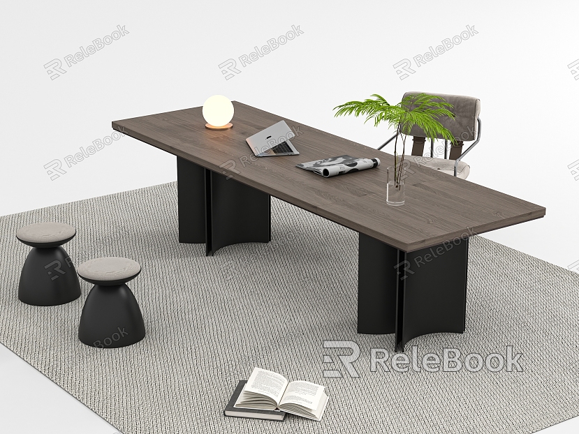 Desk and chair combination model