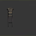 Modern Bar Stool With Woven Back Brown Seat And Black Metal Frame