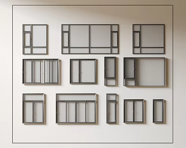 Modern windows combination windows glass windows floor-to-ceiling windows balcony windows bay windows bedroom windows sliding windows casement windows doors and windows 3d model