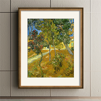 European-style landscape painting yellow restaurant historical painting natural landscape decorative painting 3d model