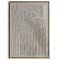 Light Gray Decorative Panels With Wood Grain Wave Patterns Vertical Stripes And Dark Brown Frame