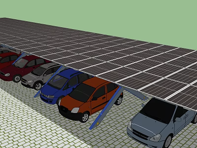 Modern carport type car parking shed 3d model Modern carport type car parking shed 3d model