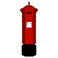 Red Public Mailbox as Classic Urban Public Facility with Traditional Design Black Base and Royal Emblem