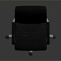 Modern Black Office Chair with Metal Armrests and Rolling Metal Base