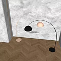 Modern Arc Floor Lamp With Black And Copper Finish For Minotti Interior