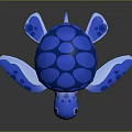 Blue And White Sea Turtle Plush Toy With Smooth Shell And Soft Limbs