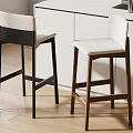 Modern Minimalist Solid Wood Bar Stools With Comfortable Padded Seats For Kitchen Counter Island