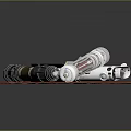 Two Unique Lightsabers With Different Hilt Designs Placed On Red Mat Surface