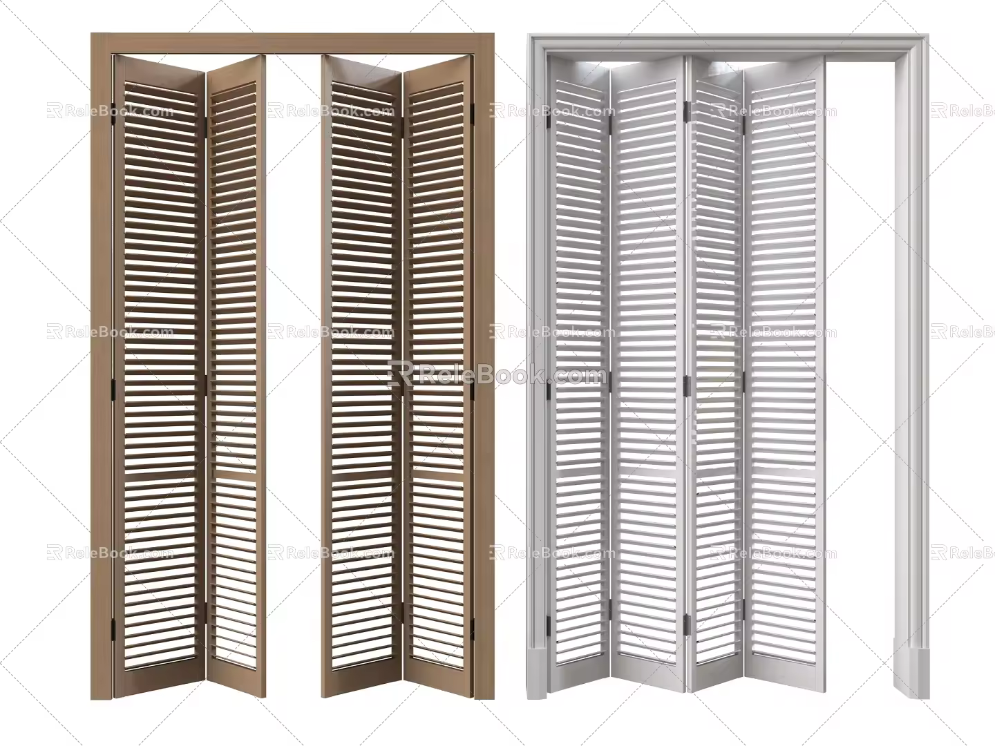 Modern shutter folding door sliding door sliding door partition door grille door 3d model