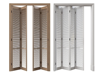 Modern shutter folding door sliding door sliding door partition door grille door 3d model