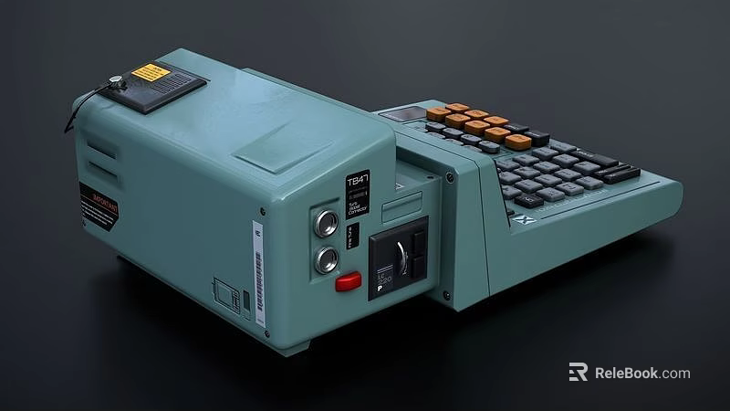 Weapon Control Panel Device With Green Body Buttons Knobs And Ports 3d model 