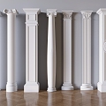 European Classical Roman Column Simple European Column Carved Column Head Column Square Column Roman Column 3d model