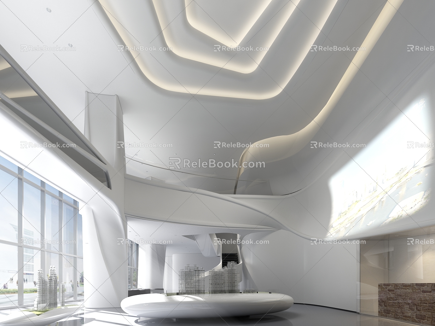 Modern Sales Center Special-shaped Decoration Minimalist White Sense of Technology 3d model