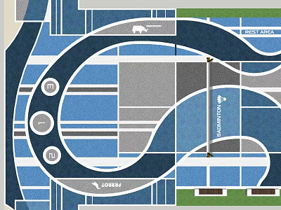 Forest Runway Sports Area Design With Track Layout And Fitness Facilities 3d model