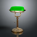Elegant Table Lamp With Green Lampshade And Ornate Gold Base