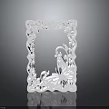 White Laser Cut Decorative Frame With Floral Patterns Butterfly And Figure Design