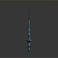 Fantasy Warrior Character And Magical Creature Using Blue Crystal Sword With Sharp Blade 3d model