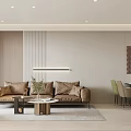 Modern Living Room With Piano TV Wall And Round Sofa