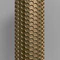 Elegant Golden Decorative Column With Circular Holes Pattern For Modern Interior Design