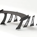 Carbon Fiber Racing Style Rear Spoiler With Aerodynamic Design And Support Brackets