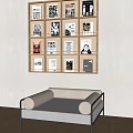 Modern Wall Mounted Bookshelf With Various Cover Books Light Gray Sofa And Wooden Floor