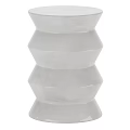 Three Different Design Ottoman in Black Metallic and White with Stacked Cylindrical Geometric Shapes