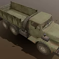 Old Green Rusty Vintage Truck With Weathered Body And Large Cargo Bed