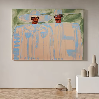 Modern minimalist abstract decorative painting 3d model