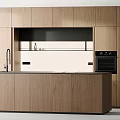 Modern Kitchen Interior Design With Dark Matte Cabinets Island Countertop And Appliances
