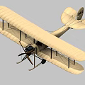 Vintage Cream Colored Biplane Passenger Plane Featuring Propeller Double Wings and Classic Fuselage