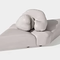 Modern Light Gray Single Sofa With Organic Curved Shape For Minimalist Home Interior